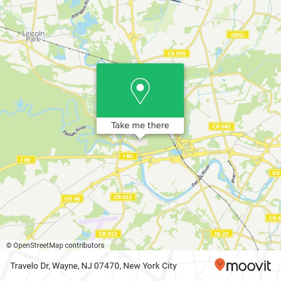 Travelo Dr, Wayne, NJ 07470 map