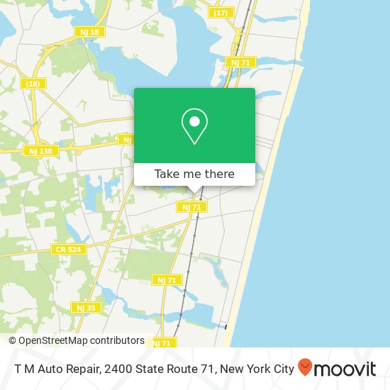 T M Auto Repair, 2400 State Route 71 map