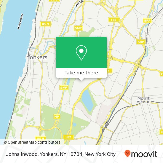 Mapa de Johns Inwood, Yonkers, NY 10704