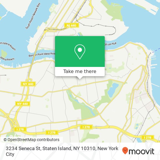 Mapa de 3234 Seneca St, Staten Island, NY 10310