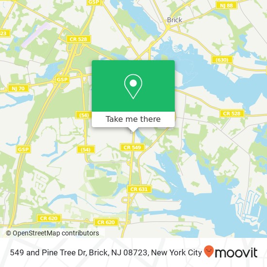 Mapa de 549 and Pine Tree Dr, Brick, NJ 08723
