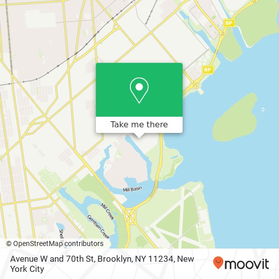 Mapa de Avenue W and 70th St, Brooklyn, NY 11234