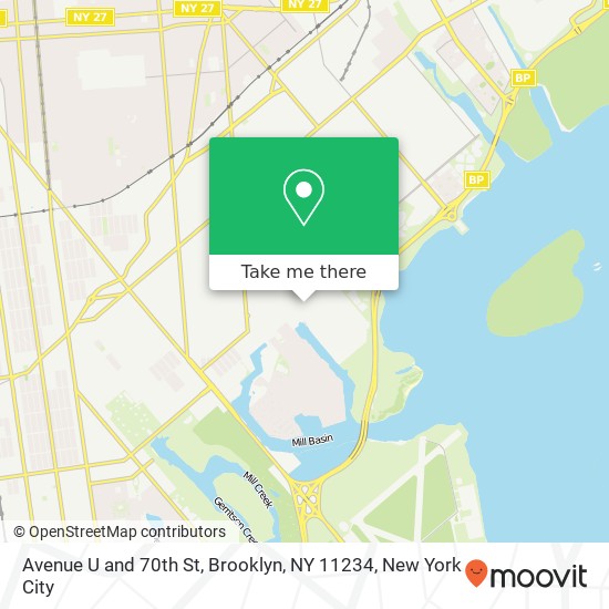 Avenue U and 70th St, Brooklyn, NY 11234 map