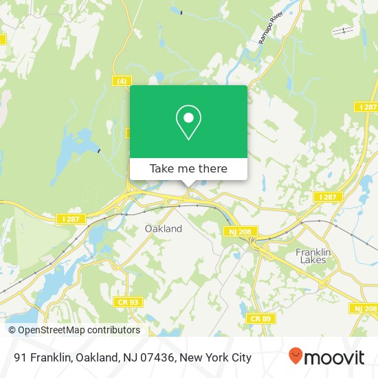 Mapa de 91 Franklin, Oakland, NJ 07436