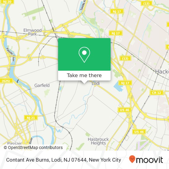 Contant Ave Burns, Lodi, NJ 07644 map