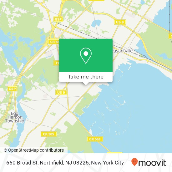 Mapa de 660 Broad St, Northfield, NJ 08225