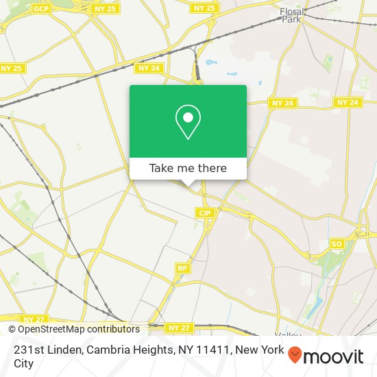 Mapa de 231st Linden, Cambria Heights, NY 11411