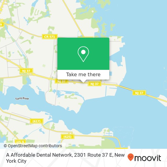 Mapa de A Affordable Dental Network, 2301 Route 37 E