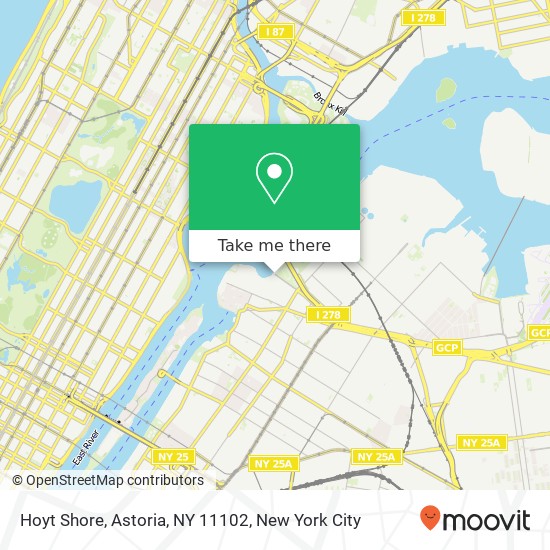 Mapa de Hoyt Shore, Astoria, NY 11102