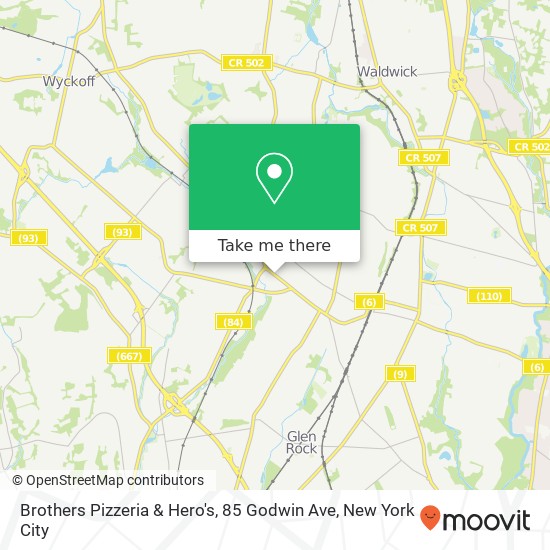 Brothers Pizzeria & Hero's, 85 Godwin Ave map