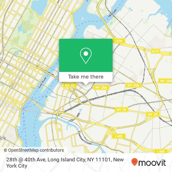 Mapa de 28th @ 40th Ave, Long Island City, NY 11101