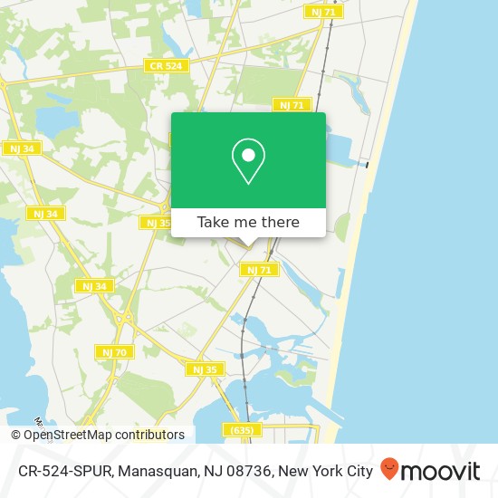 Mapa de CR-524-SPUR, Manasquan, NJ 08736