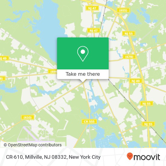 Mapa de CR-610, Millville, NJ 08332