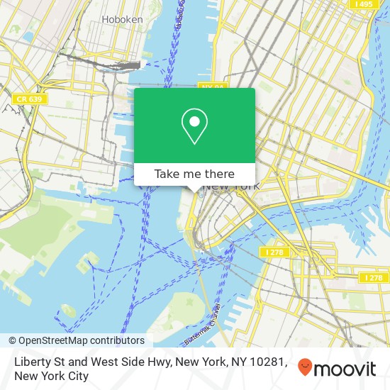 Liberty St and West Side Hwy, New York, NY 10281 map