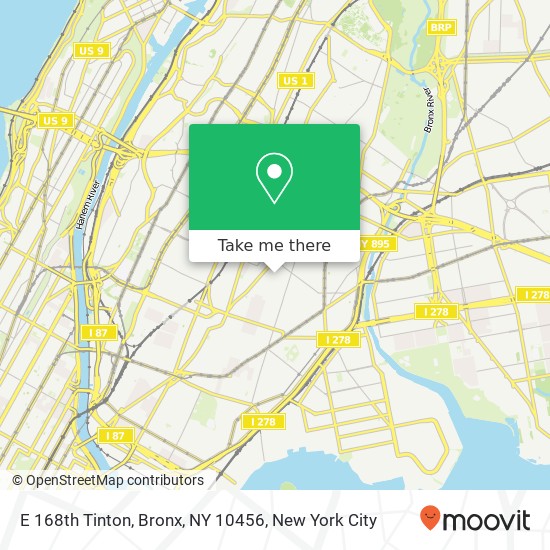 E 168th Tinton, Bronx, NY 10456 map
