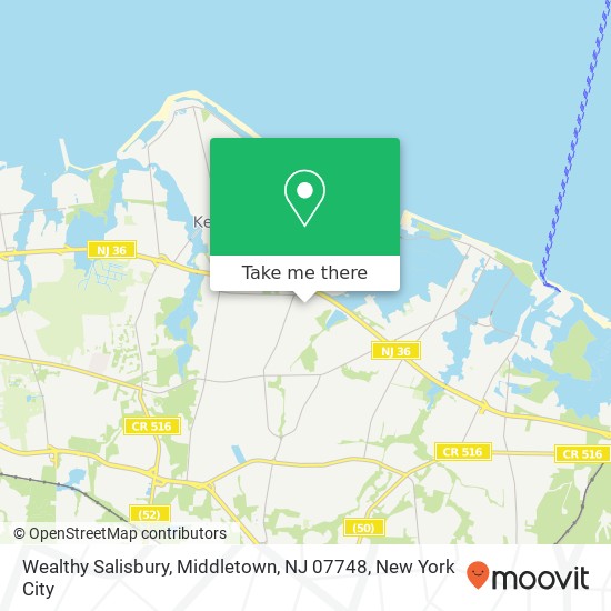 Mapa de Wealthy Salisbury, Middletown, NJ 07748