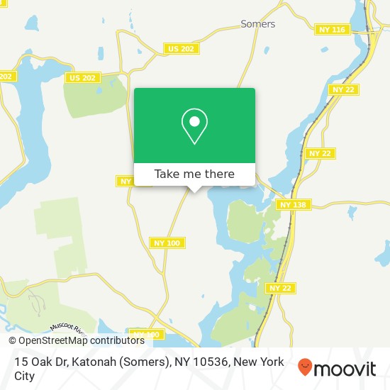 Mapa de 15 Oak Dr, Katonah (Somers), NY 10536