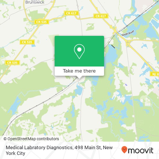 Mapa de Medical Labratory Diagnostics, 498 Main St