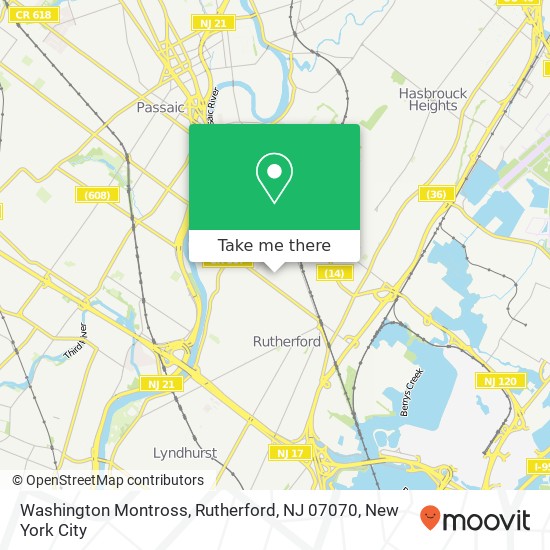 Mapa de Washington Montross, Rutherford, NJ 07070