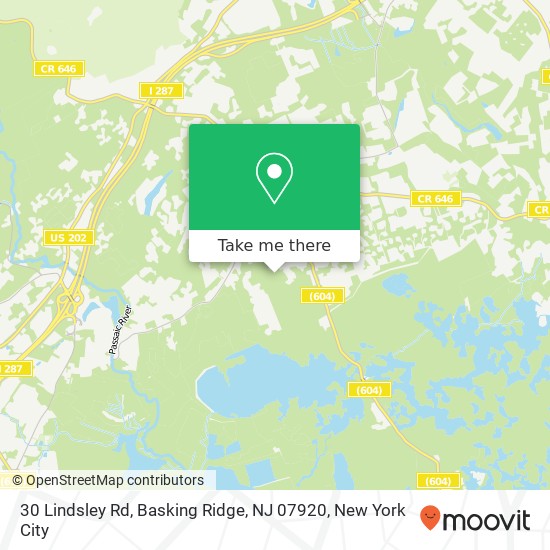 Mapa de 30 Lindsley Rd, Basking Ridge, NJ 07920
