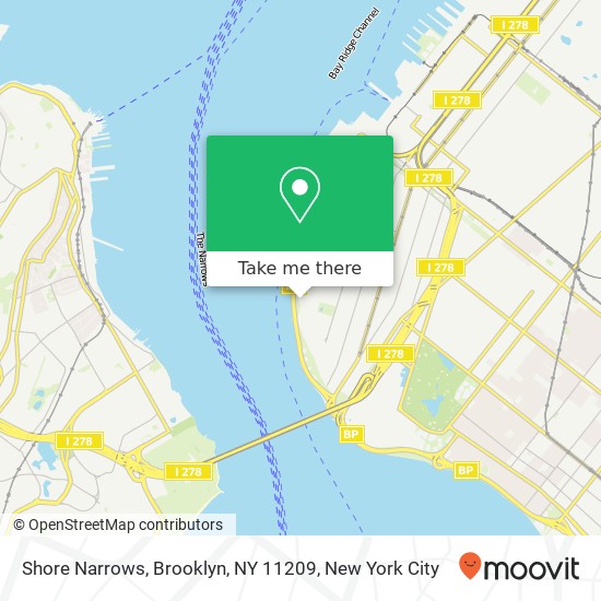 Mapa de Shore Narrows, Brooklyn, NY 11209