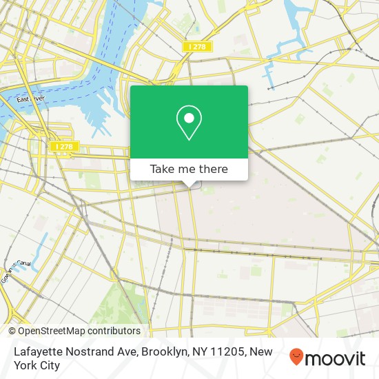Mapa de Lafayette Nostrand Ave, Brooklyn, NY 11205