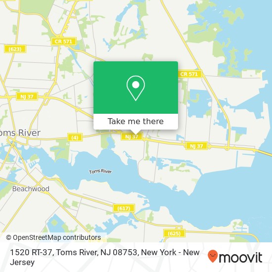 Mapa de 1520 RT-37, Toms River, NJ 08753