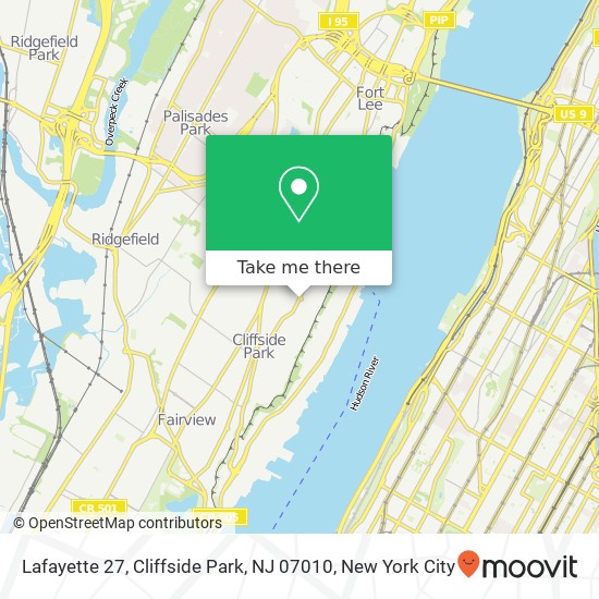 Mapa de Lafayette 27, Cliffside Park, NJ 07010