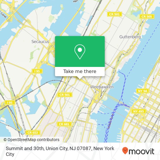Mapa de Summit and 30th, Union City, NJ 07087