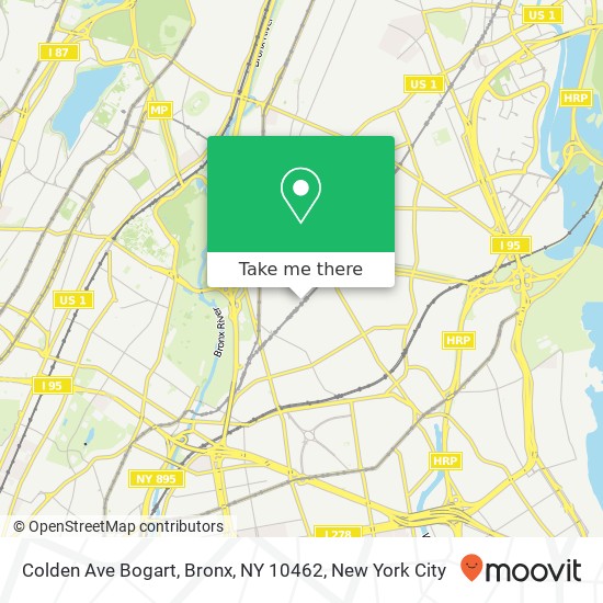 Mapa de Colden Ave Bogart, Bronx, NY 10462