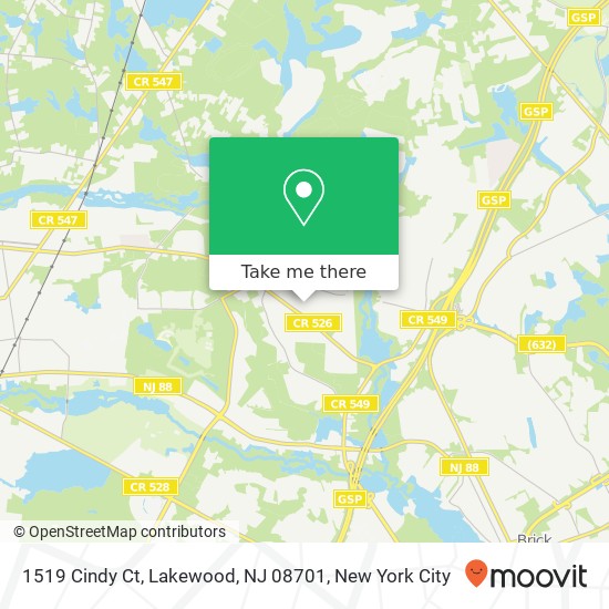 1519 Cindy Ct, Lakewood, NJ 08701 map