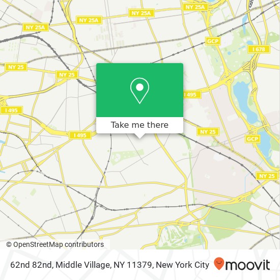 Mapa de 62nd 82nd, Middle Village, NY 11379