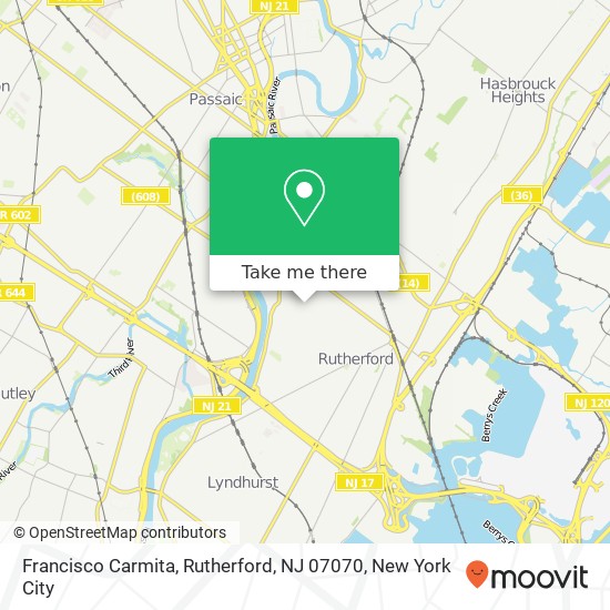 Francisco Carmita, Rutherford, NJ 07070 map