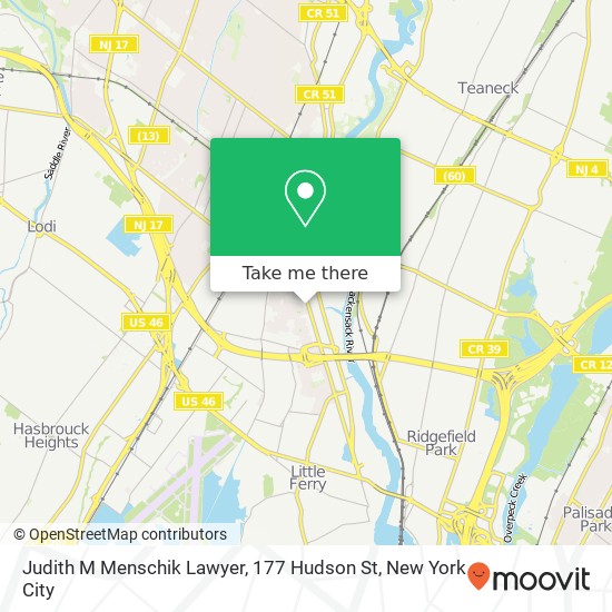 Mapa de Judith M Menschik Lawyer, 177 Hudson St