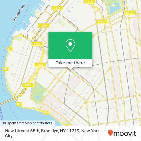 Mapa de New Utrecht 65th, Brooklyn, NY 11219