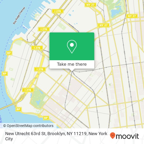 Mapa de New Utrecht 63rd St, Brooklyn, NY 11219