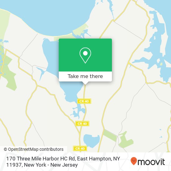Mapa de 170 Three Mile Harbor HC Rd, East Hampton, NY 11937