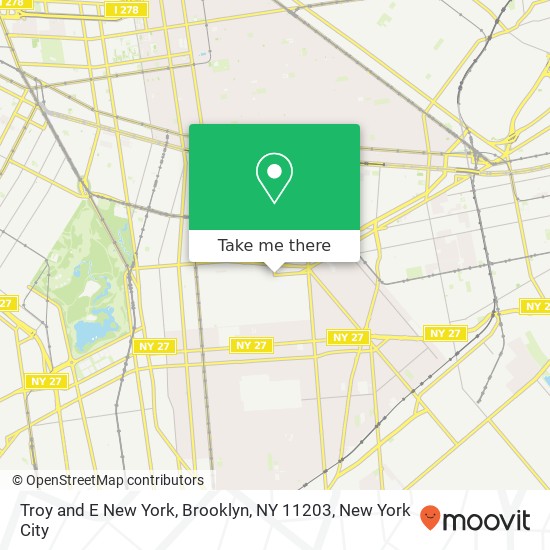 Troy and E New York, Brooklyn, NY 11203 map