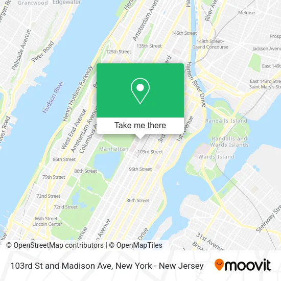 103rd St and Madison Ave map