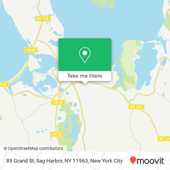 Mapa de 89 Grand St, Sag Harbor, NY 11963