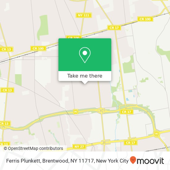Mapa de Ferris Plunkett, Brentwood, NY 11717