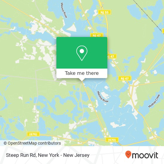 Mapa de Steep Run Rd, Millville, NJ 08332