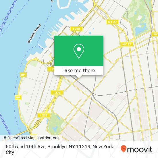 60th and 10th Ave, Brooklyn, NY 11219 map