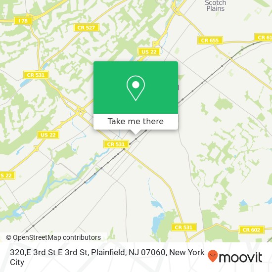 Mapa de 320,E 3rd St E 3rd St, Plainfield, NJ 07060