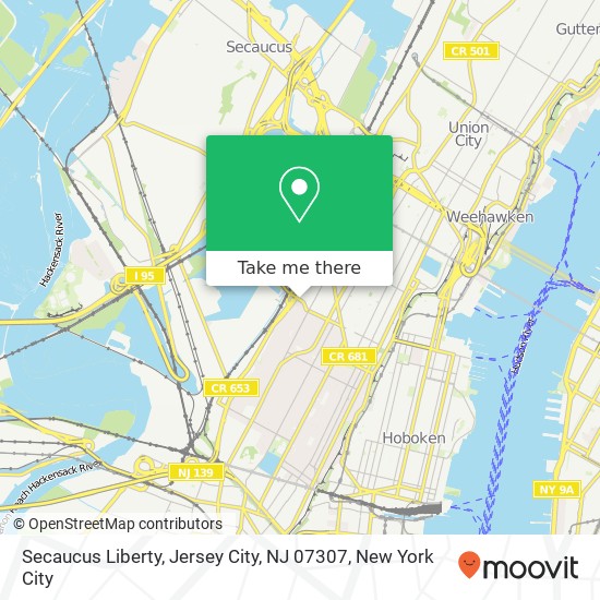 Mapa de Secaucus Liberty, Jersey City, NJ 07307