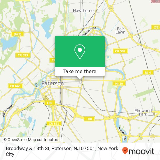 Broadway & 18th St, Paterson, NJ 07501 map
