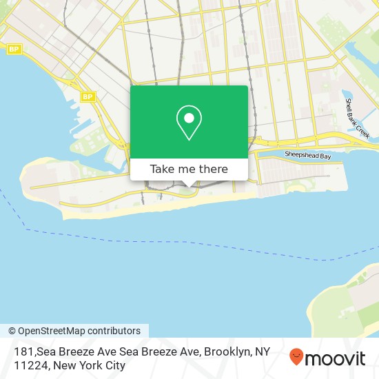 Mapa de 181,Sea Breeze Ave Sea Breeze Ave, Brooklyn, NY 11224
