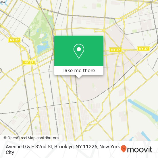 Avenue D & E 32nd St, Brooklyn, NY 11226 map