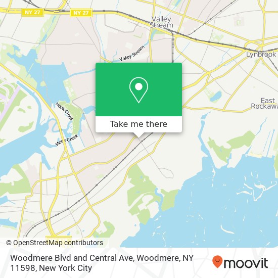 Mapa de Woodmere Blvd and Central Ave, Woodmere, NY 11598