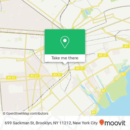 Mapa de 699 Sackman St, Brooklyn, NY 11212